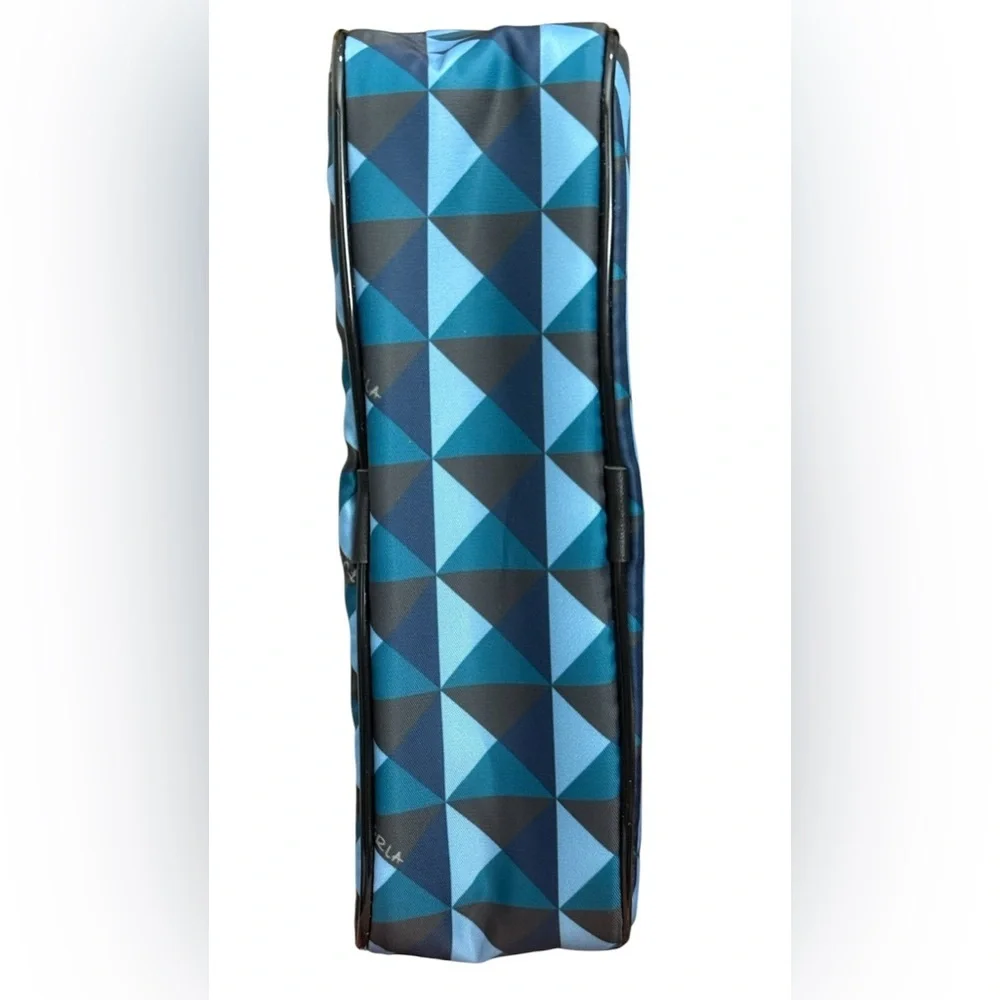 New Furla blue geometric cosmetic pouch with dust bag
